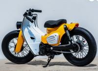 trickyman12 1/6 "SUPER CUB" vintage motorcycle（Yellow/White） アクションフィギュア BR025100W