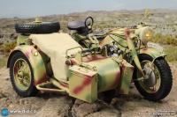 予約 DID WWII German Zündapp KS 750 Motorcycle With Sidecar (Camo)  1/6  フィギュア  E60075C