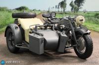 予約 DID WWII German Zündapp KS 750 Motorcycle With Sidecar (Grey) 1/6  フィギュア  E60075G