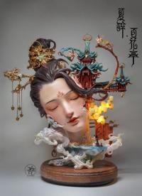 LIANG Studios  袁星亮《夏酔・百花亭》 39cm スタチュー  カラー版